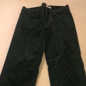 Loft green velvet pants size 0.